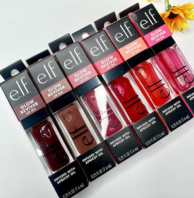 Original Genuine Elf Glow Reviver New Lip Oil Lip Gloss Lipstick Moisturizing Nourishing Fade Liplines Makeup Cosmetics Beauty