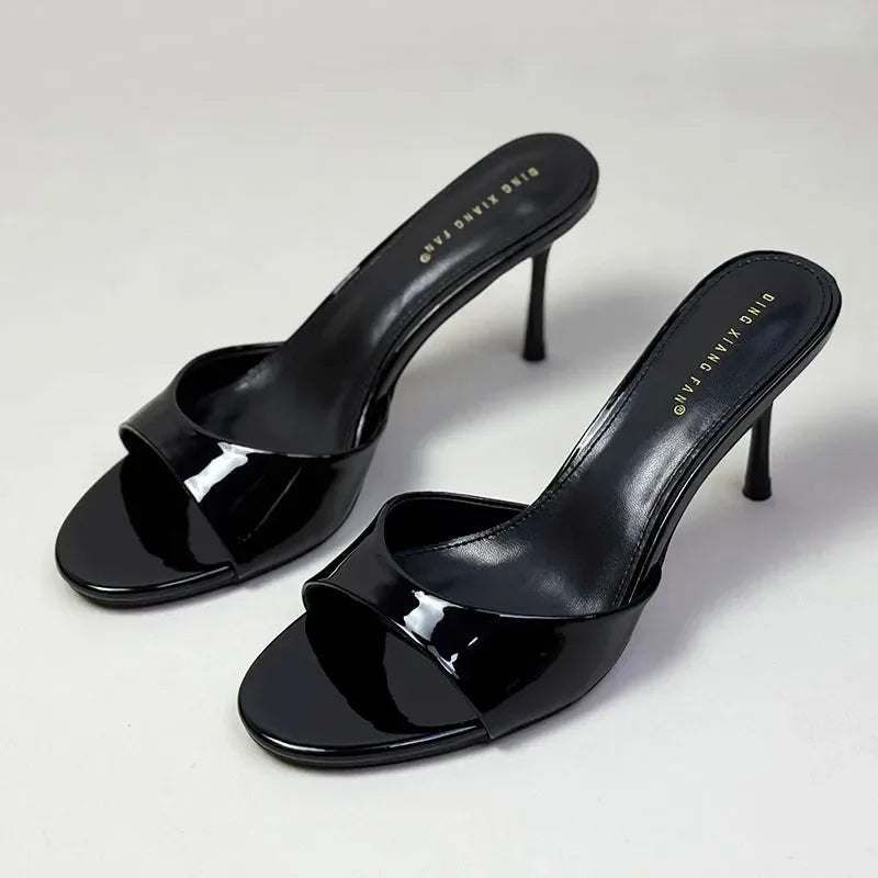 Slip On Ladies Stiletto Heels Shoes New In Summer Spring Luxury Female Slides Footwear Fashion Round Toe Women Heels Pumps Shoes