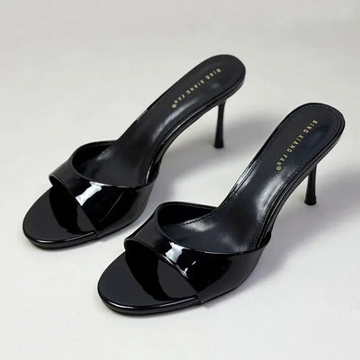 Slip On Ladies Stiletto Heels Shoes New In Summer Spring Luxury Female Slides Footwear Fashion Round Toe Women Heels Pumps Shoes