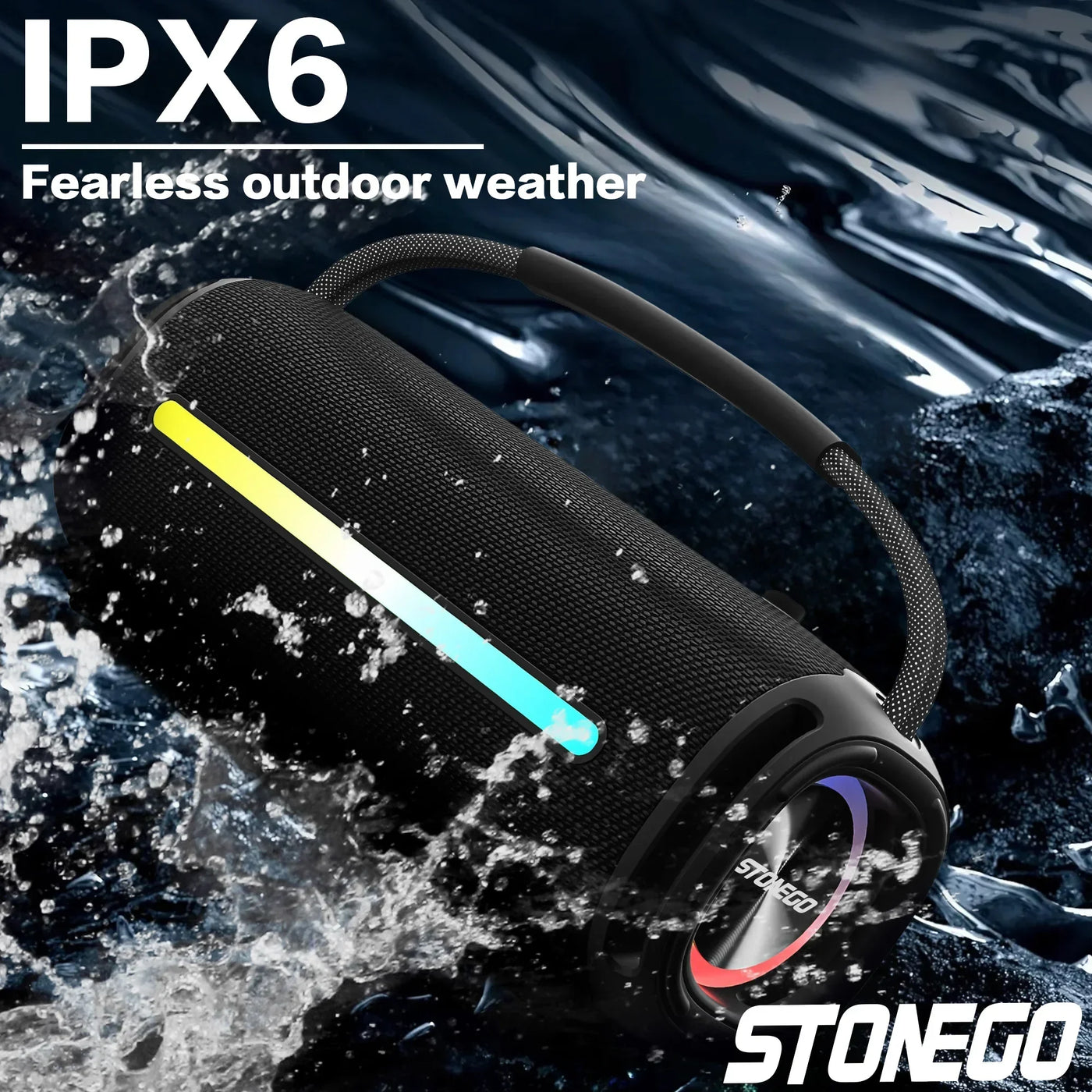 Portable Bluetooth 5.3 Speaker RGB Lantern Waterproof IPX6 High Power Audio Outdoor Wireless Speaker