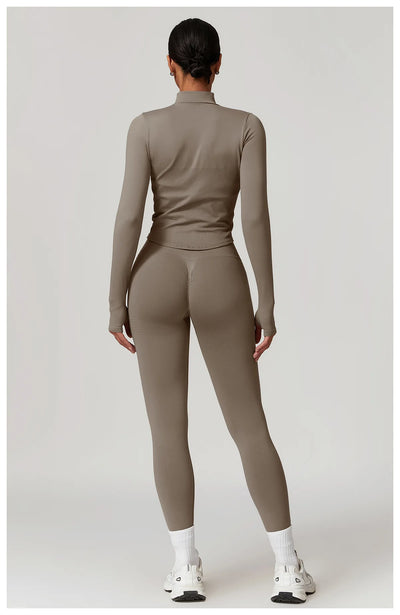 Seamless Athletic Wear Women's Clothes 2 Pieces Yoga Set Workout Sportswear Gym Clothing High Waist Leggings Fitness Sports Suit