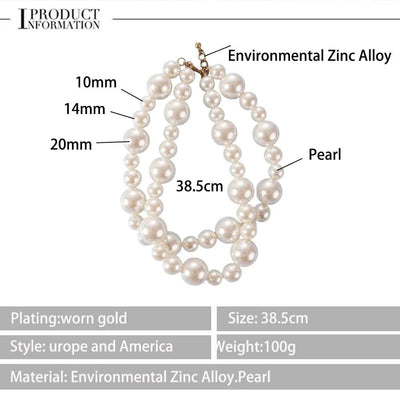 Elegant Double Choker Pearl Necklaces For Women (Bride To Be, Wedding , Banquet Jewellery)