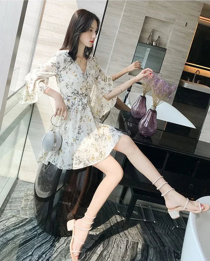 Woman Dress Ruffle Dresses for Women Beach C Flower Soft Floral X High Quality Luxury Sensual Sexy Fashion Summer 2024 Elegant G
