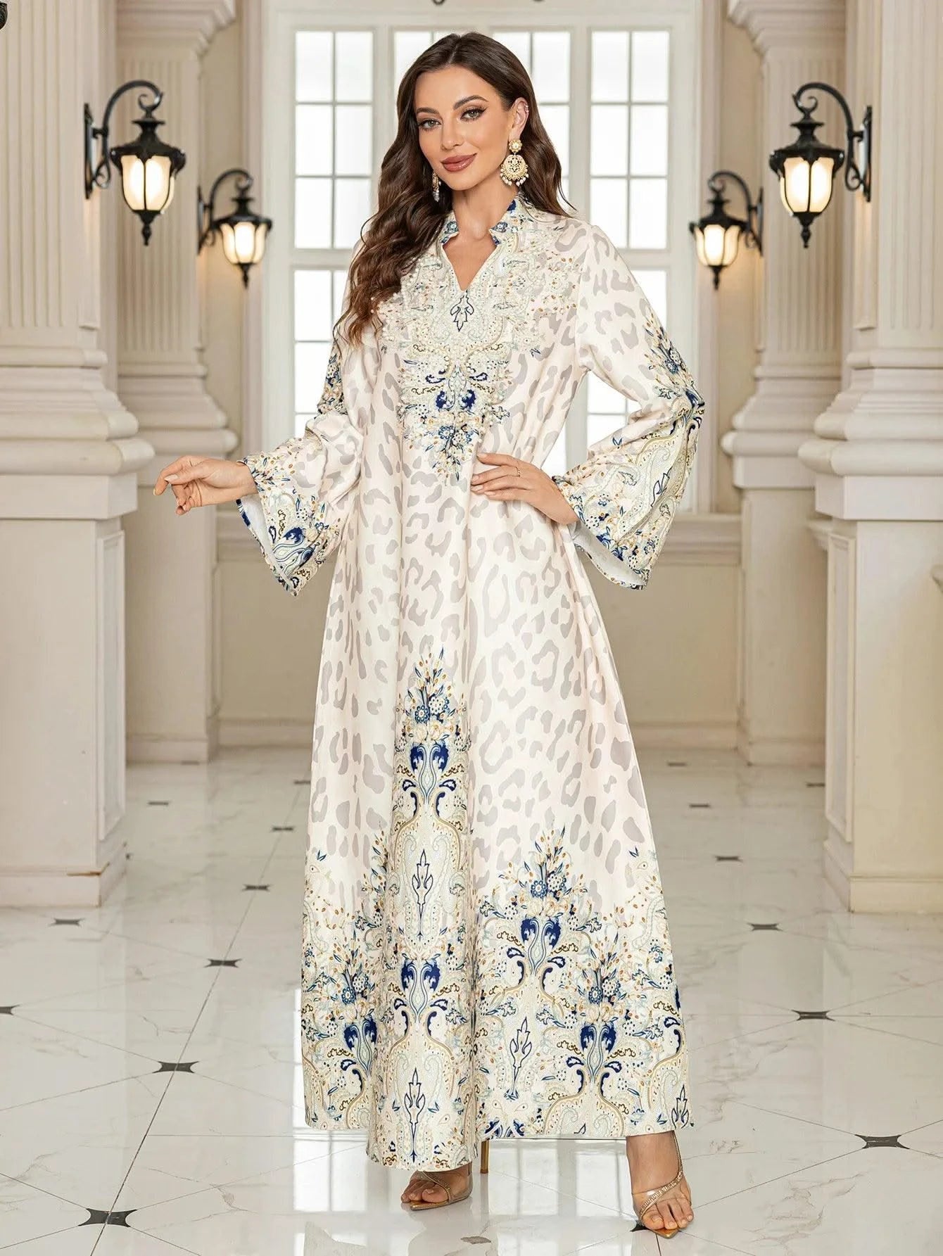 Summer Party Dress for Women Abaya Leopard Print Vestidos Largos 2025 Eid Muslim Caftan Robe Jalabiya Ramadan Morocco Kaftan