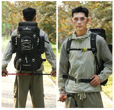 Outdoor Climbing Backpack with Rain Cover Hiking Camping Trekking Outing Bag Large Mountaineering Luggage Sports Rucksack