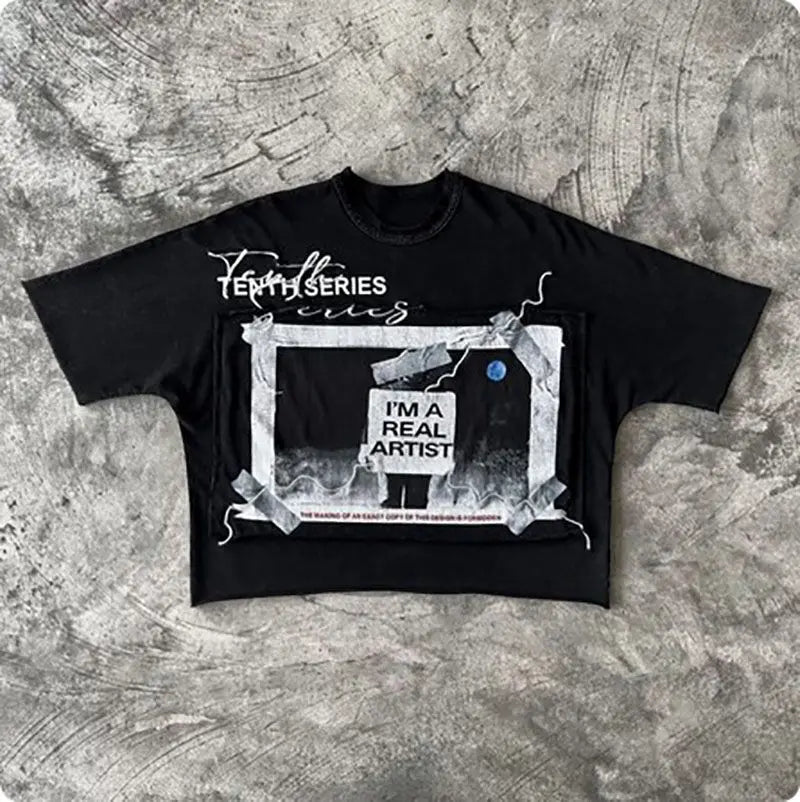 Designer Men's T-Shirts Oversized Hip Hop Rock Graphic Goth Harajuku Shirt Men Women Y2k Top Punk Print Tops Fashion Streetwear