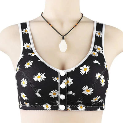 Bra For Women Wire Free Bra Cotton Underwear Front Closure Brassiere Women's Lingerie Large Bust 50 52 BCD Cup
