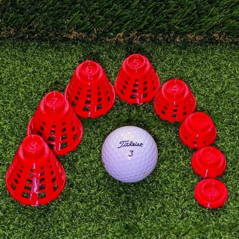 8PCS Stable Golf Simulator Tees Plastic Golf Tee Holders Adjustable Aiming Direction Golf Training Rack Professional Accessories