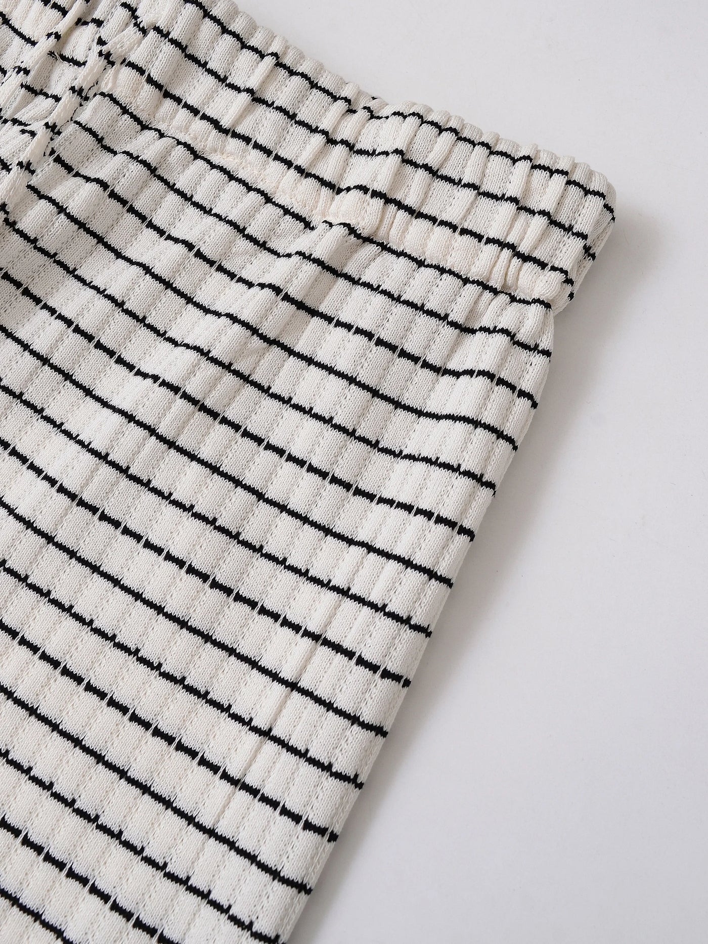 Women's clothing 2025 summer new product fashion European and American style textured striped knitted trousers