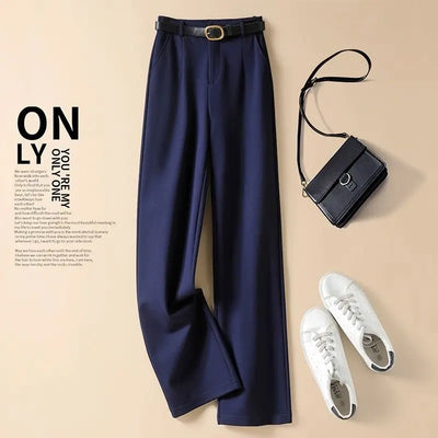 Suit Wide-Leg Pants for Women High Waist Temperament Drooping Wide-Leg Pants 2024 Spring New Loose Casual Trousers Ins