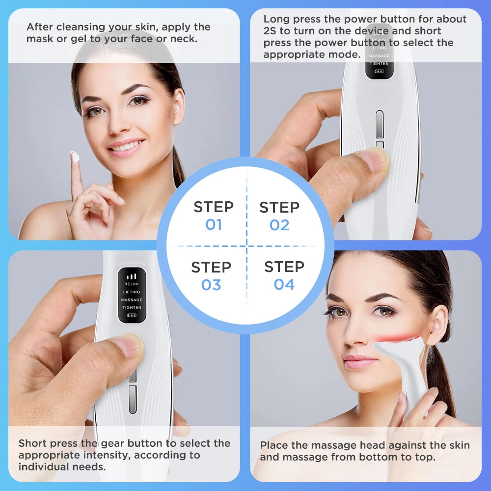 Neck Face Beauty Device 3 Modes Vibration Facial Massage for Neck Home Use Beauty Device Skin Tighten Face Lifting Machine