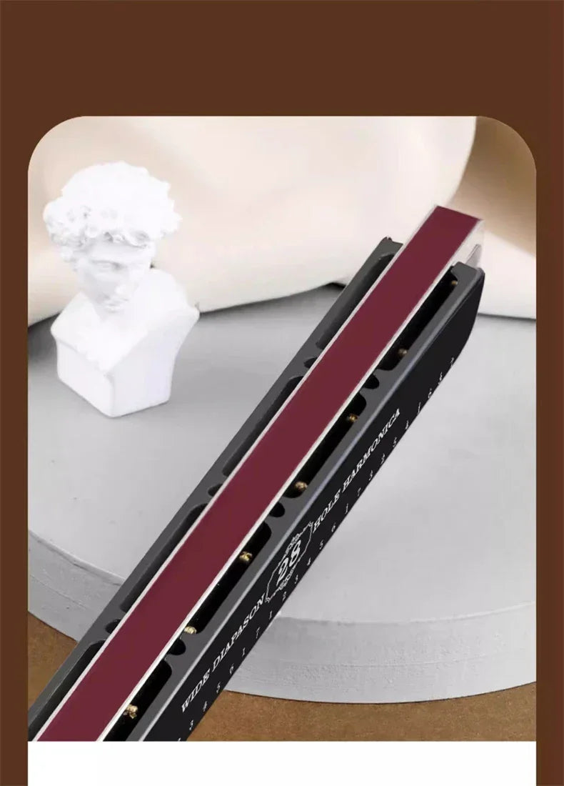 Harmonica 28 holes in key of C  with case for beginners adults professionals students friends gifts