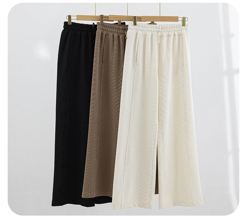 Women's Wide Leg Yoga Ninth Pants High Waisted Joggers Casual Sweatpants Pockets Sports Clothes Pilates Tracksuit Baggy Pants