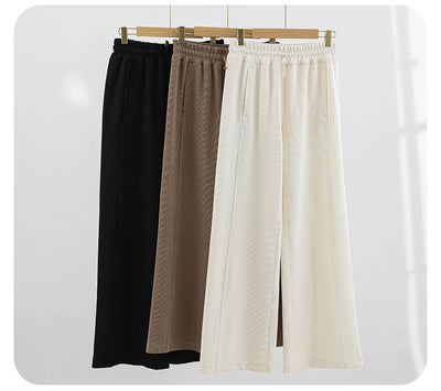 Women's Wide Leg Yoga Ninth Pants High Waisted Joggers Casual Sweatpants Pockets Sports Clothes Pilates Tracksuit Baggy Pants