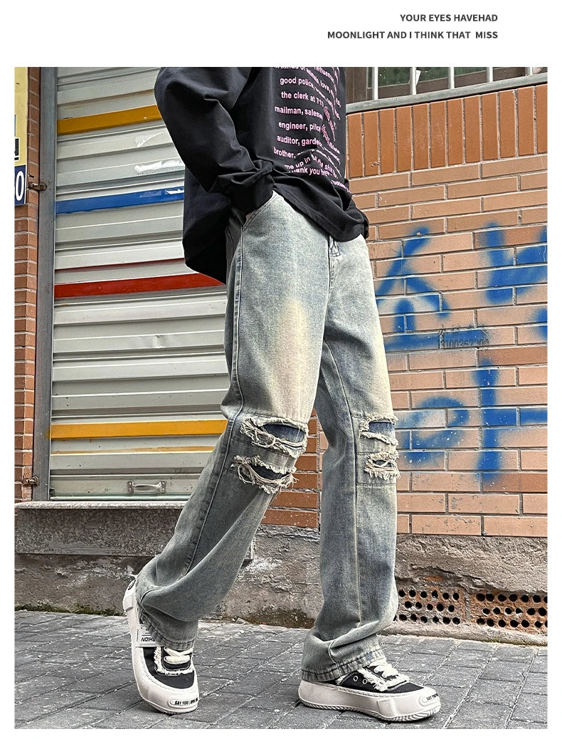 Men Clothing 2025 Y2K Fashion Stretch Slim Ripped Jeans Pants Vintage Skinny Biker Denim Trousers Ankle Zipper Ropa Hombre Jeans