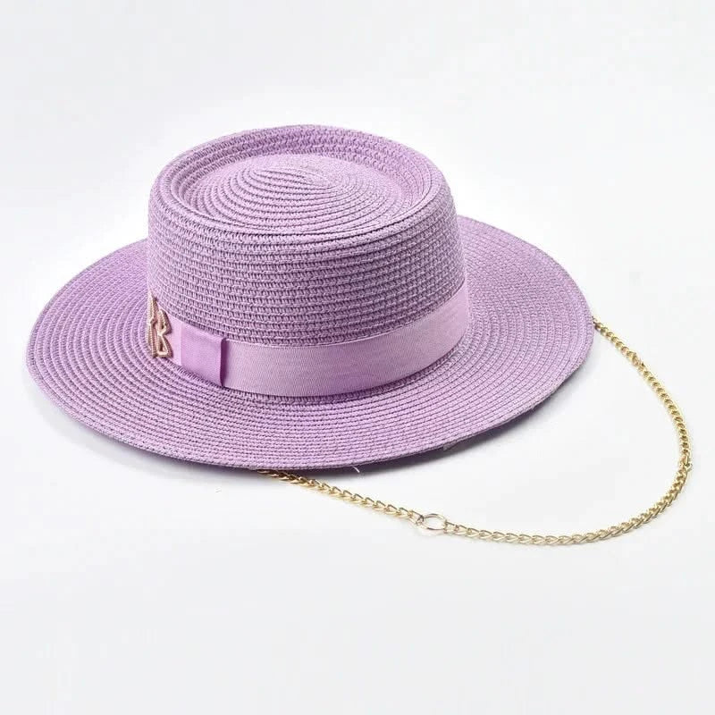 Summer Straw Hats for Women Ribbon Decoration Elegant Ladies Party Dress Hats Travel Beach Sun Hat Chapeau Femme