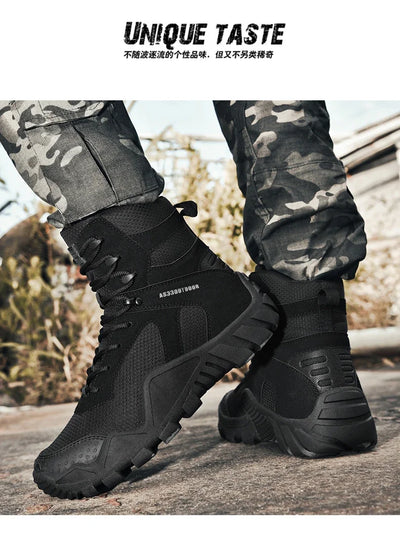 New Men Tactical Boots Lace Up Waterproof Climbing Hiking Shoes Motorcycle Training Army High Quality Hunting Unisex Desert Boot