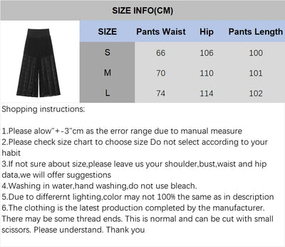 TRAF Women Lace Trousers Embroidery Hollow Out Simple Women's Pants Elastic Waist Loose Pants Female Wide Leg Pants