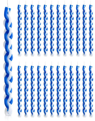 1PACK White and Blue Braided Candle Havdalah Candle Lighting Shabbat Candles Handcrafted Candles Judaica Gift