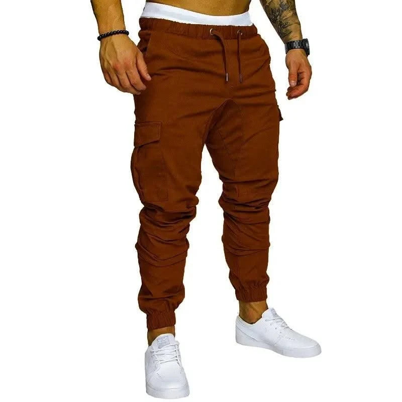 New Workwear Multi-pocket Trousers for Men, Woven Fabric Casual Pants, Leggings for Men Cargo Pants Joggers Mens Pants