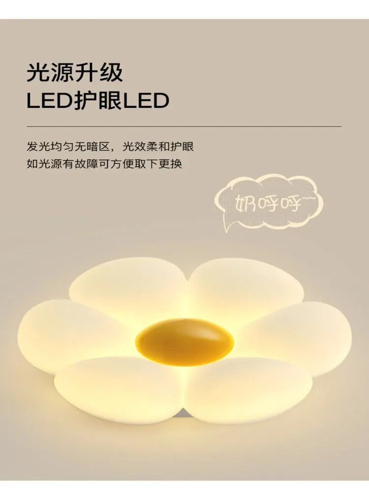 2023 New Living Room Light Romantic Warm Net Popular Cream Wind Flower Master Bedroom Lamp