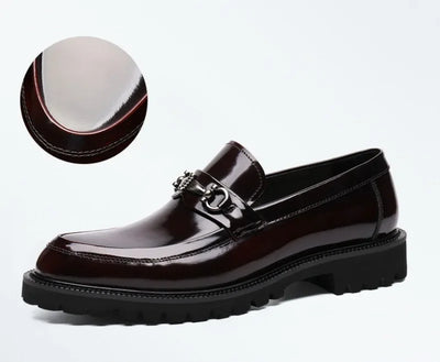 Men's Dress Leather Shoes Horse Street Buckle High Quality Men's Oxford Shoes Wedding Party Office Formal Shoe Large Size 38-48