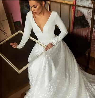 Flavinke Customized Sheath Pearl lace Wedding Dresses Spaghetti Straps Sleeveless Bridal Dress Floor Length vestidos de novia
