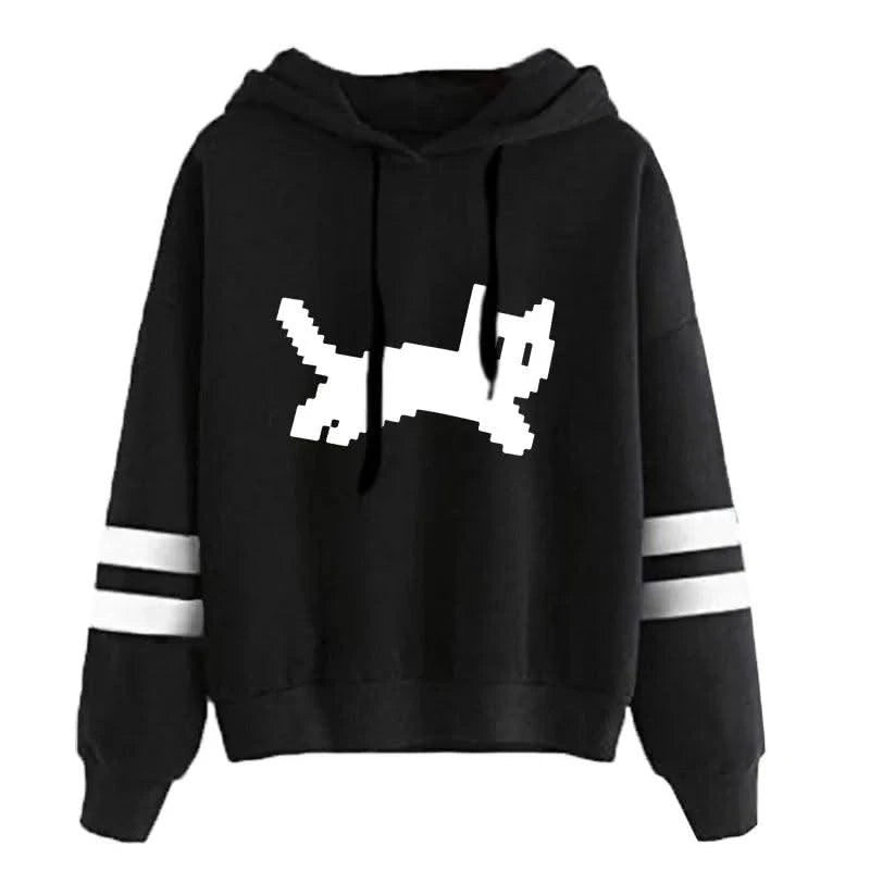 Women's Sweatshirts Pullovers Versatile Hoodies Stripe Jogging