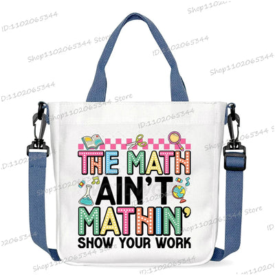 New Designer School Handbag Funny Back To School Print Crossbody Bag for Girls Boys Fashion Teacher Gifts Canvas Shoulder Bags