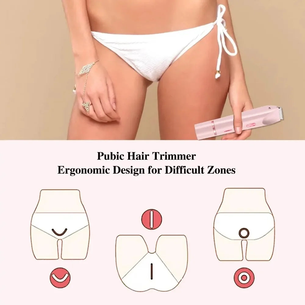 1pc epilator Bikini Trimmer For Women Double Head Electric Shaver Rechargeable 2-In-1 Body Facial Hair Removal For Underarm Legs
