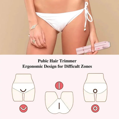 1pc epilator Bikini Trimmer For Women Double Head Electric Shaver Rechargeable 2-In-1 Body Facial Hair Removal For Underarm Legs