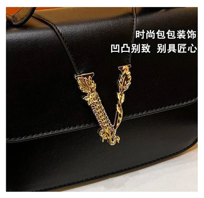 Designer 2025 Women's Luxury Solid Color Leather Handbag Fashion Crossbody Shoulder Purse Elegant Tote Handbag