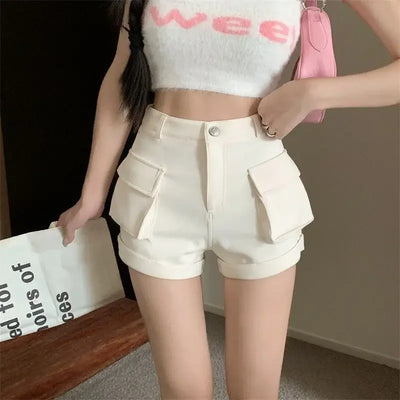 Booty Women's Shorts Tight Skinny Female Short Pants High Waist New In XL Aesthetic To Wear Designer Design Low Price Outfits