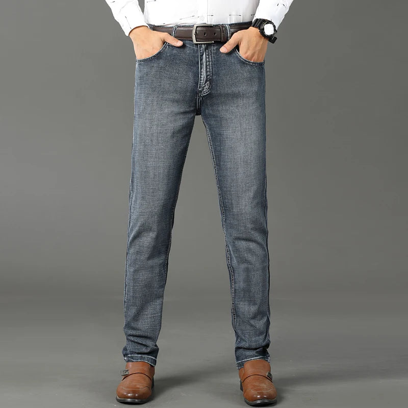 Classic Business Casual Jeans Men 2025 New Fashion Retro Slim Stretch Denim Trousers Male High Quality Luxury Pants Men Clothing