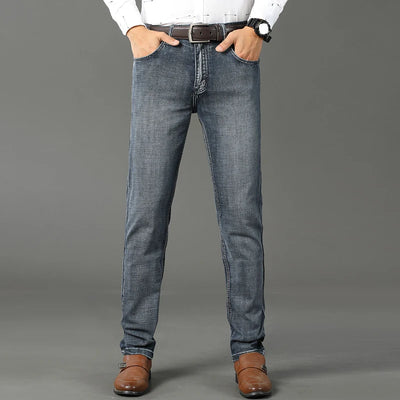 Classic Business Casual Jeans Men 2025 New Fashion Retro Slim Stretch Denim Trousers Male High Quality Luxury Pants Men Clothing