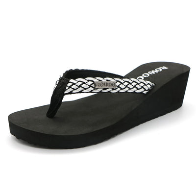 Fashion Clip Toes Flip Flops Women Wedge Sandals Summer Casual Beach Slippers Waterproof 5cm Platform Sandals Female Footwear
