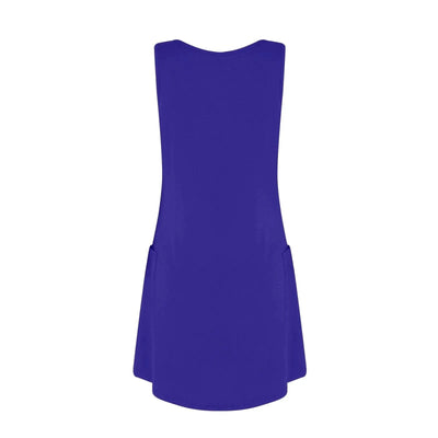 Womens Summer Dresses Plain Loose V Neck Sleeveless Sundresses Swimsuit Coverup With Pockets Vestidos Para Mujer платье женское