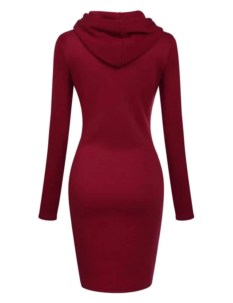 Ladies Autumn Attire Women's Hooded Dresses Hoodie - Style Sweatshirt Dresses for Women Tops in Ladies Clothing