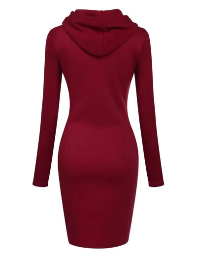 Ladies Autumn Attire Women's Hooded Dresses Hoodie - Style Sweatshirt Dresses for Women Tops in Ladies Clothing