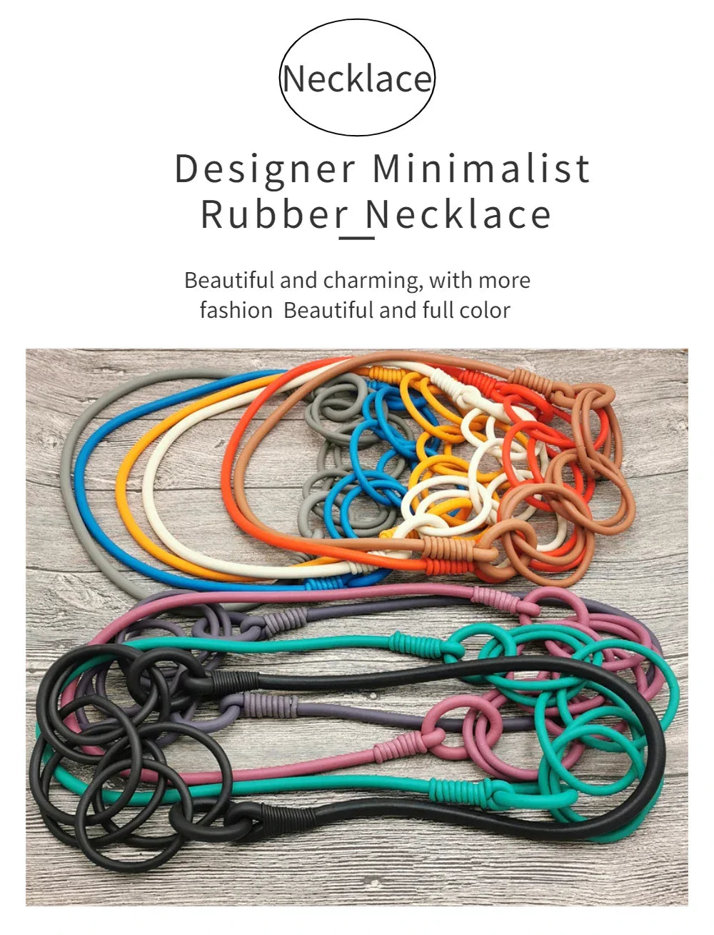 BARWODO New Rubber Chain Necklace For Women Simple Handmade Elasticity Jewelry Sweater Chains Party Accessories Luxury Necklaces