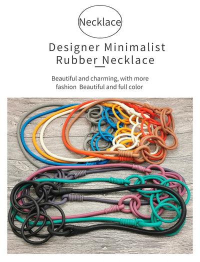 BARWODO New Rubber Chain Necklace For Women Simple Handmade Elasticity Jewelry Sweater Chains Party Accessories Luxury Necklaces
