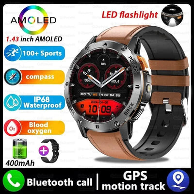 2025 New For Xiaomi IOS Compass Outdoor Smart Watch Men 1.43'' HD AMOLED Screen GPS 400 Mah Battery Bluetooth Call SmartWatches