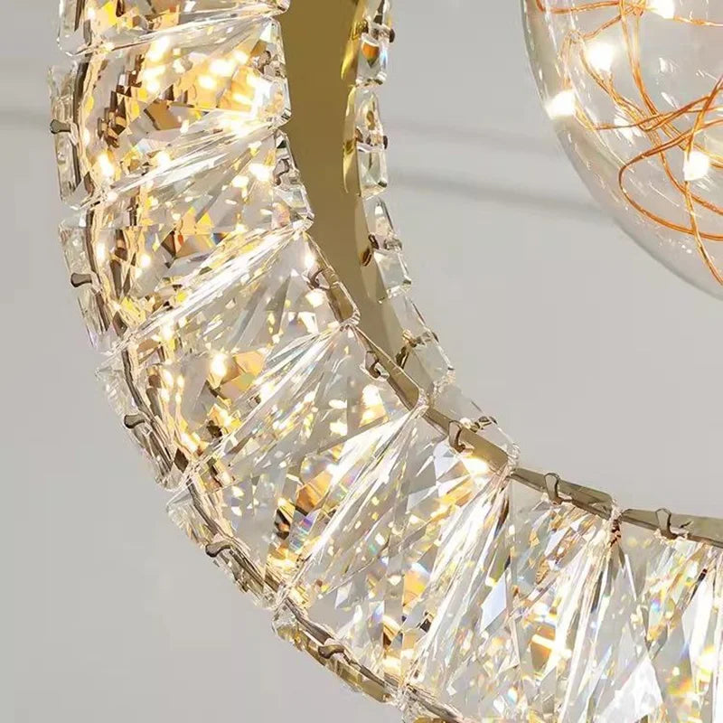Modern Home DecorLED Lights Crystal Pendant Lamps Room Chandeliers Dining Table Pendant Lights Indoor Lighting Dimmable Light