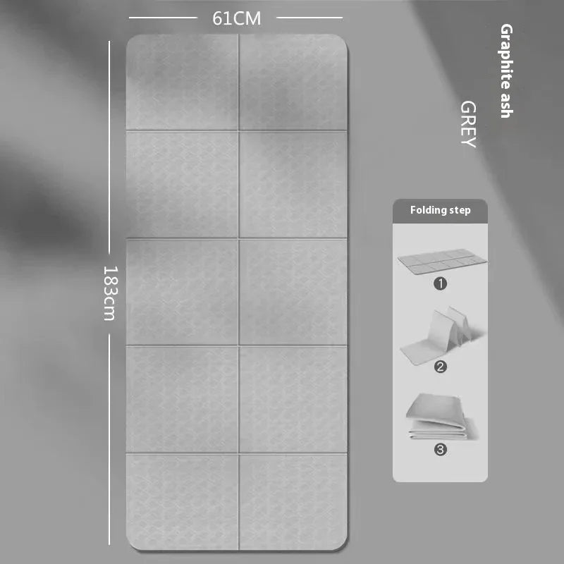 Folding Yoga Mat Non Slip, Eco Friendly Pilates Fitness Mats Anti-Tear Exercise Yoga Mat Outdoor Midday Rest Mat