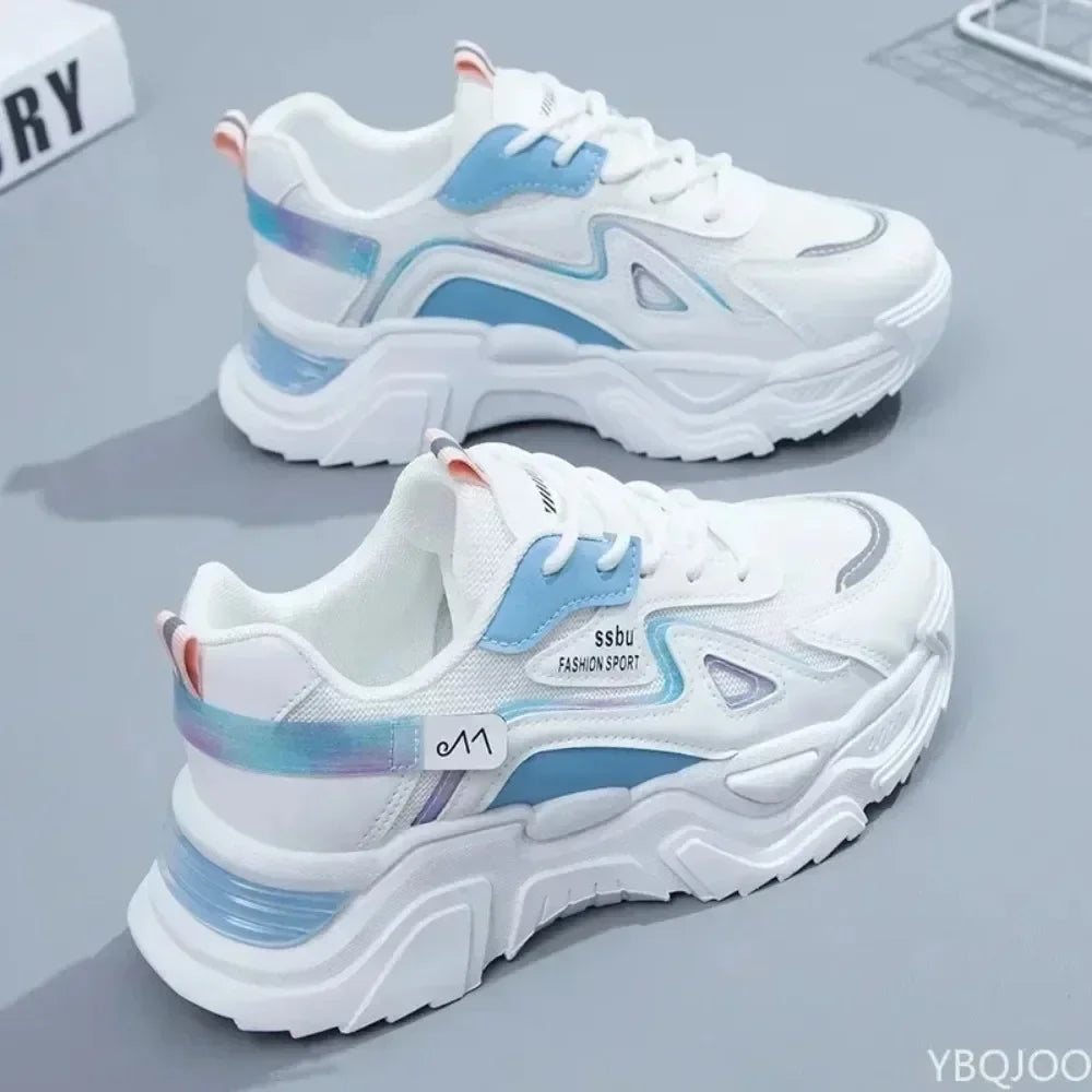 Sports shoes for women 2025 new fashion Korean version trendy fly woven breathable anti slip lightweight running shoes