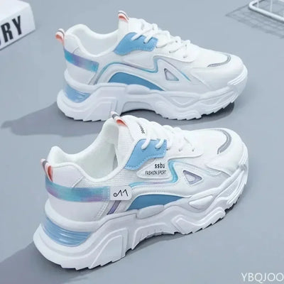 Sports shoes for women 2025 new fashion Korean version trendy fly woven breathable anti slip lightweight running shoes