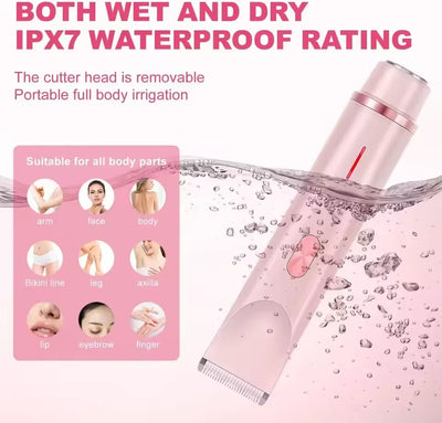 Electric Razors for Women 2in1 Bikini Trimmer Facial Mustache Shavers for Ladies Body Underarms Legs Portable Painless Epilator