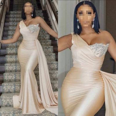 Fashion Jersey One Shoulder Evening Dresses Classic Mermaid Dress Exquisite High Quality Prom Party Gowns for Women Customized
