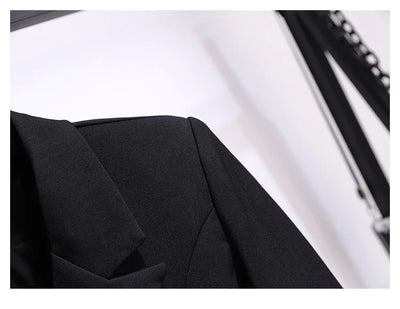 Blazer Women 2025 Spring New Fashion Women Clothing Suit Skirt Jacket Belt Waist Slim Suit Women Blazer Long Coat Black Blazers