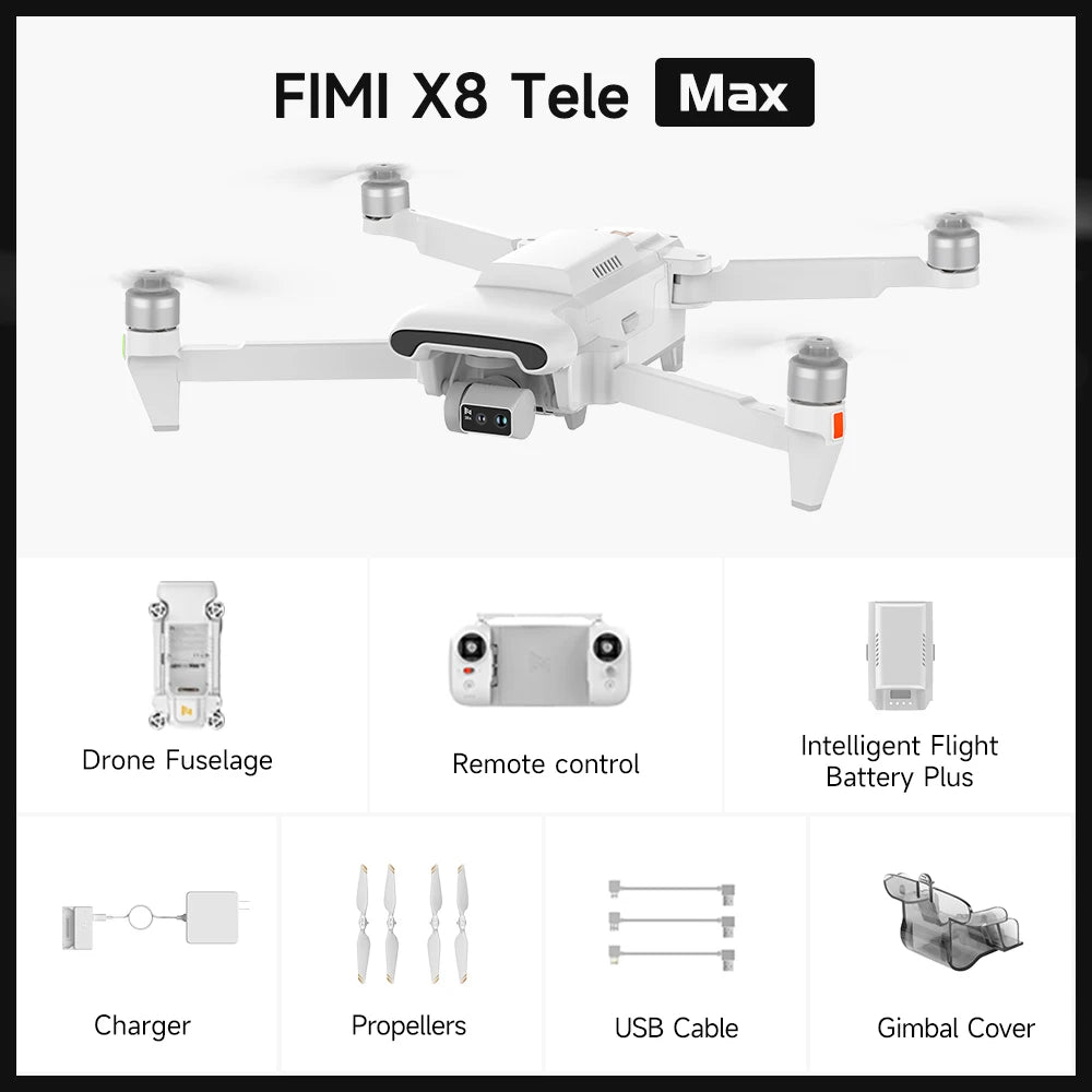 FIMI X8 Pro 2025 new drone GPS AI Super Night Video 4K 60fps 20KM range 3-axis Gimbal 1/1.3-inch 48Mp CMOS sensor Smart Tracking